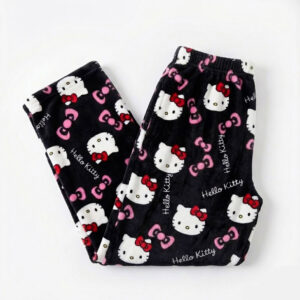 Black Hello Kitty Pajama Pants fleece for adults