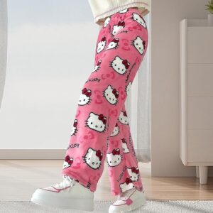 Hello Kitty Fleece Pajama Pants Pink for adults