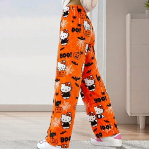 Hello Kitty Halloween Pajama Pants Orange for Adults