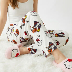 Hello Kitty Halloween Pants white fleece