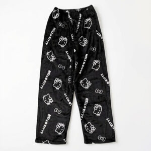 Hello Kitty PJ Pants Fuzzy Black and white