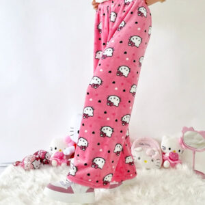 Hello Kitty Valentines Pajama Pants pink fleece