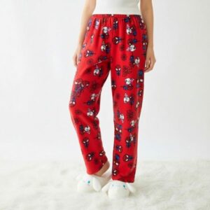 Hello Kitty and Spiderman Pajama Pants Fleece red for womens