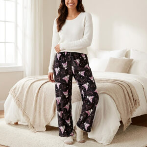 Kuromi Pajama Pants purple and black for womens