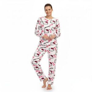 Hello Kitty Pajama Set Women color white